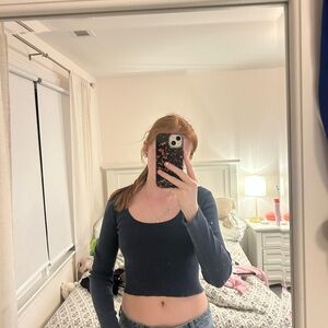 Brandy Navy Blue Crop Top